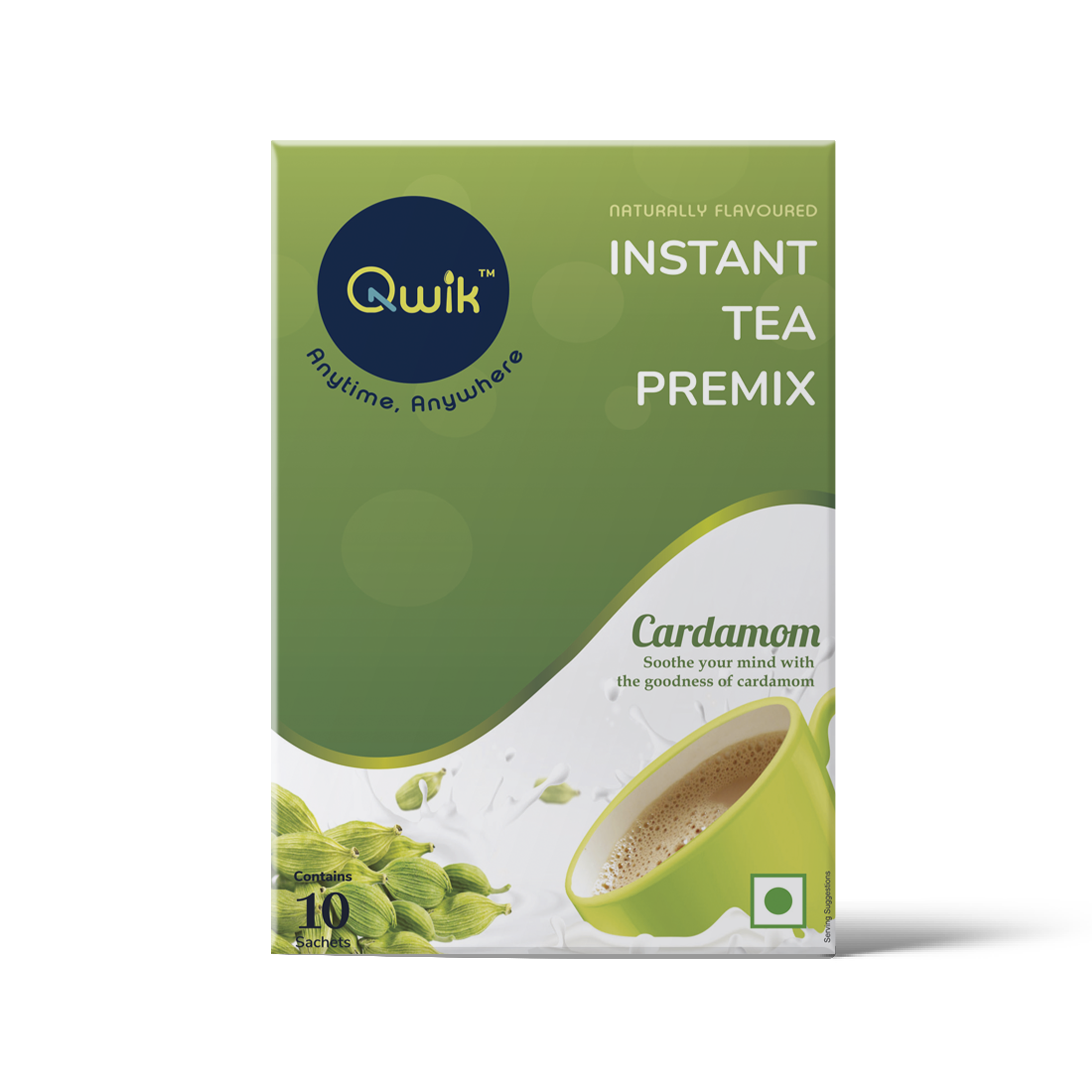 Qwik Instant Tea Premix Cardamom 10 pouch